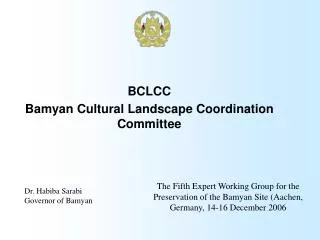 BCLCC Bamyan Cultural Landscape Coordination Committee