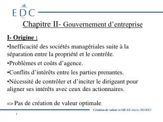 chapitre ii gouvernement d entreprise