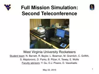 Full Mission Simulation: Second Teleconference