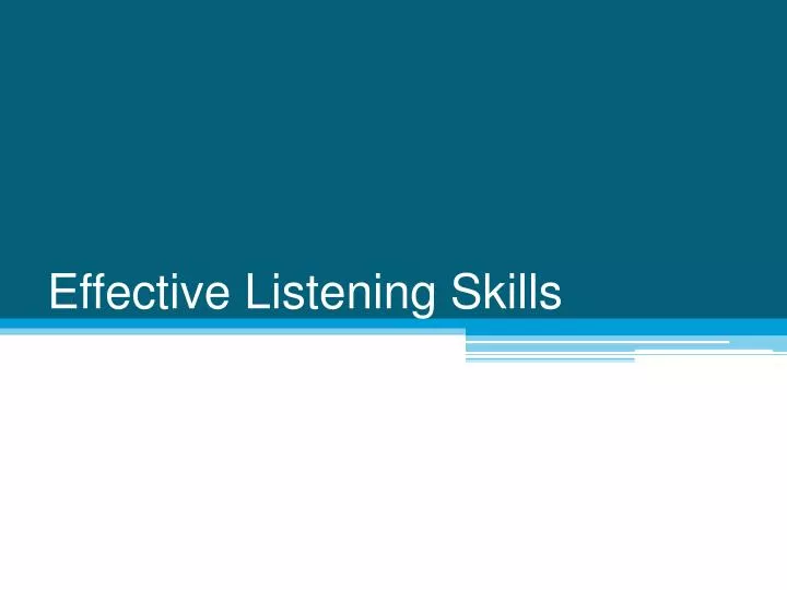 effective listening skills