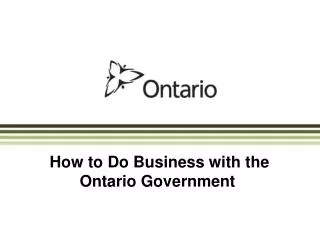 How to Do Business with the Ontario Government