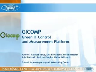 GICOMP Green IT Control and Measurement Platform