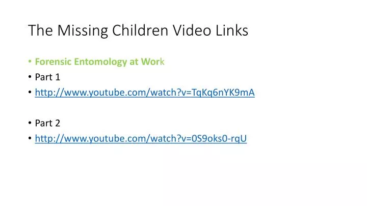 the missing children video links