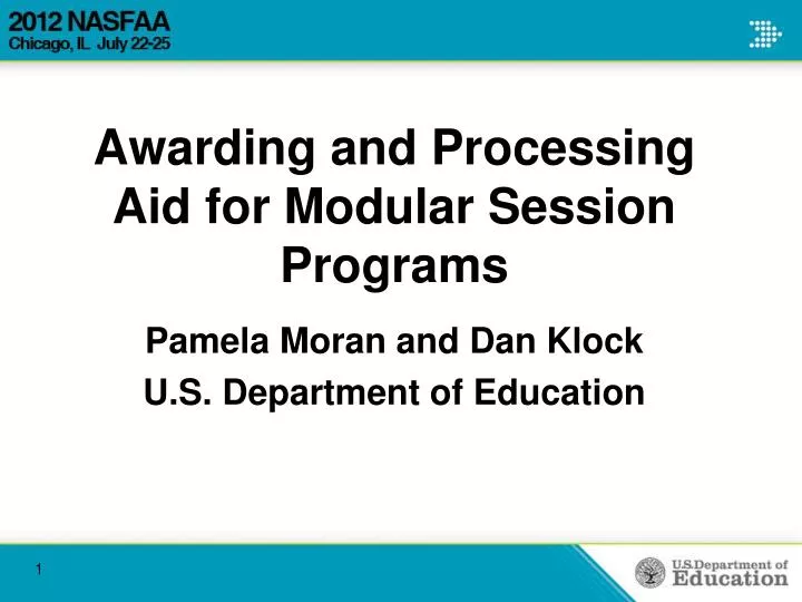 awarding and processing aid for modular session programs