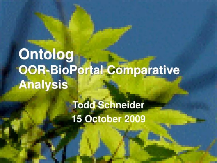ontolog oor bioportal comparative analysis