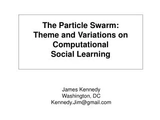 The Particle Swarm: Theme and Variations on Computational Social Learning