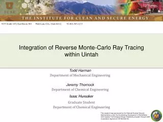 Integration of Reverse Monte-Carlo Ray Tracing within Uintah