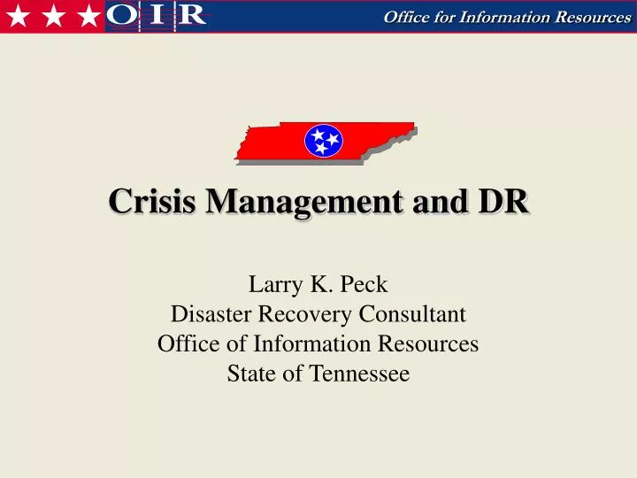 crisis management and dr
