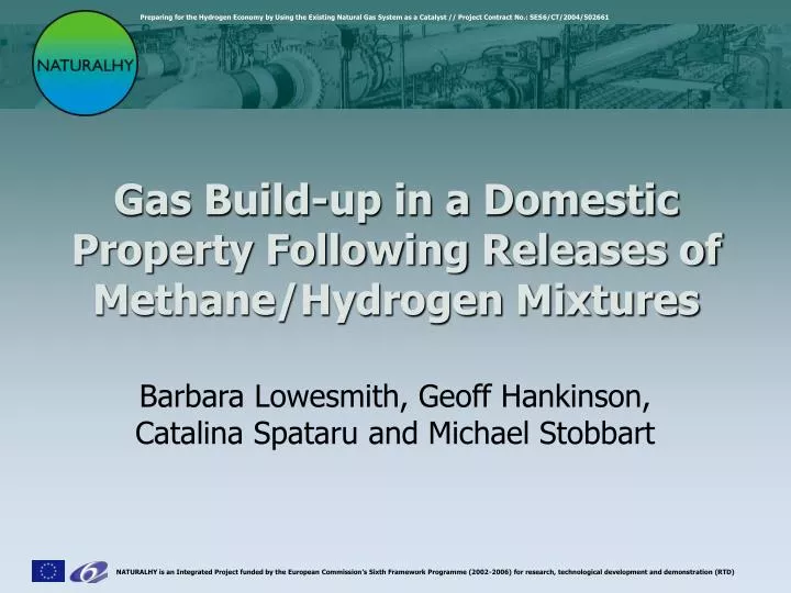 gas build up in a domestic property following releases of methane hydrogen mixtures