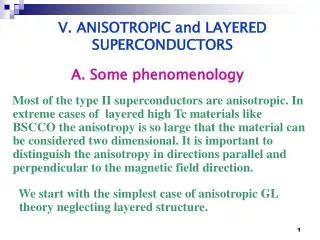 V. ANISOTROPIC and LAYERED SUPERCONDUCTORS