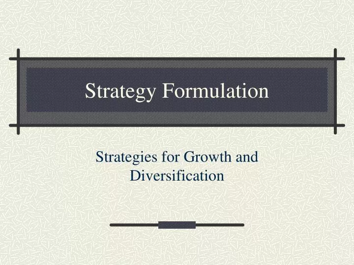 strategy formulation