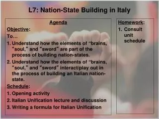 L7: Nation-State Building in Italy