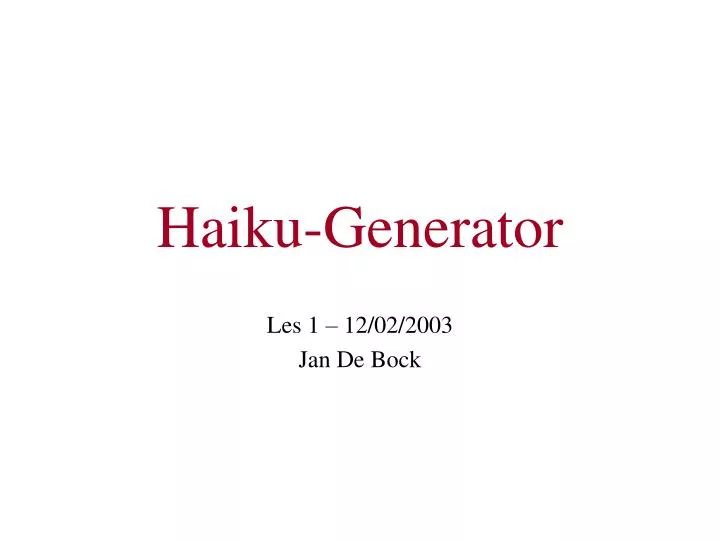 haiku generator