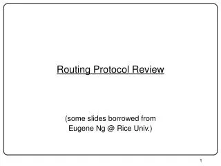 Routing Protocol Review