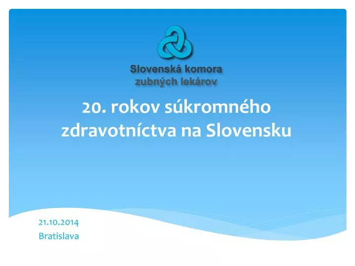 20 rokov s kromn ho zdravotn ctva na slovensku