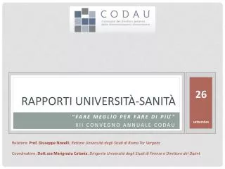 rapporti universit sanit