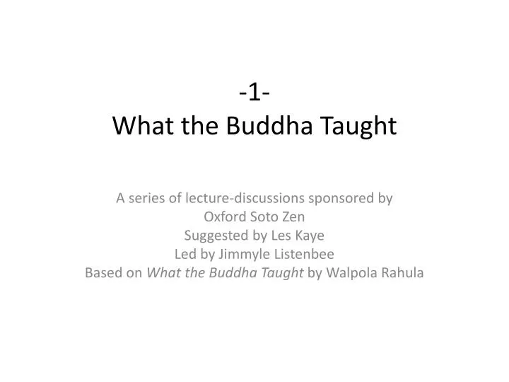 1 what the buddha taught