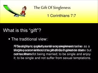 The Gift Of Singleness