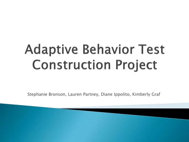 adaptive behavior test construction project