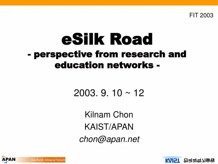 esilk road perspective from research and education networks