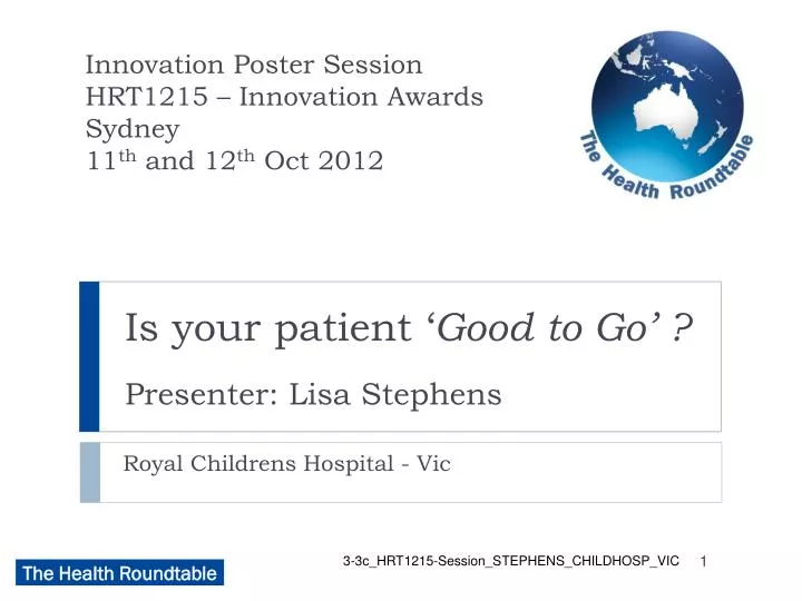 is your patient good to go presenter lisa stephens
