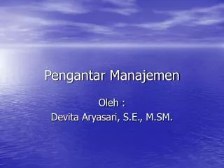 PPT - MATERI PENGANTAR MANAJEMEN PowerPoint Presentation, Free Download ...