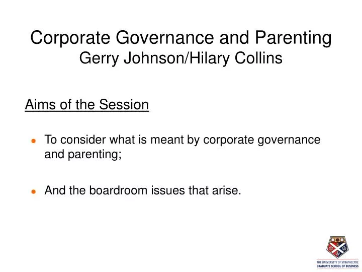 corporate governance and parenting gerry johnson hilary collins