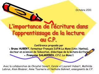 l importance de l criture dans l apprentissage de la lecture au c p