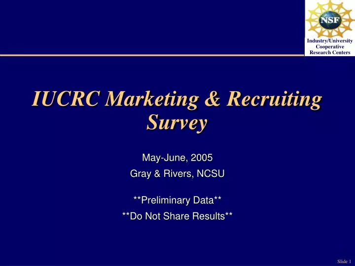 iucrc marketing recruiting survey