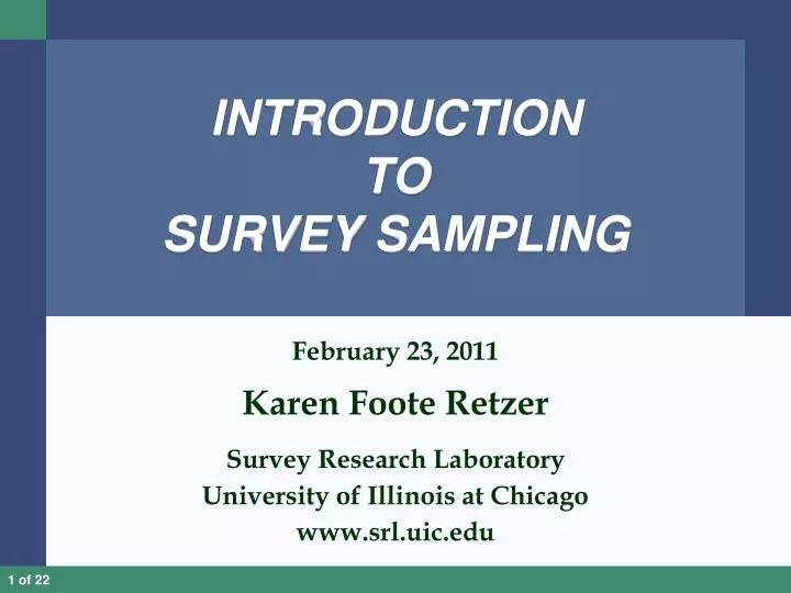 introduction to survey sampling