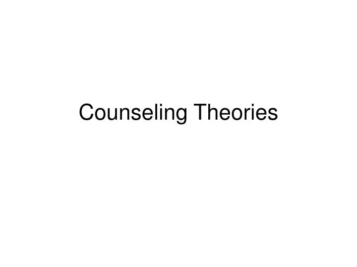 counseling theories