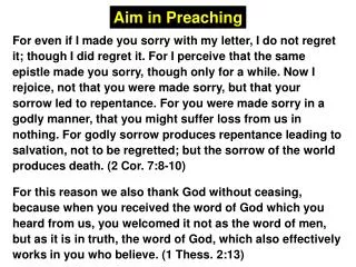 Aim in Preaching