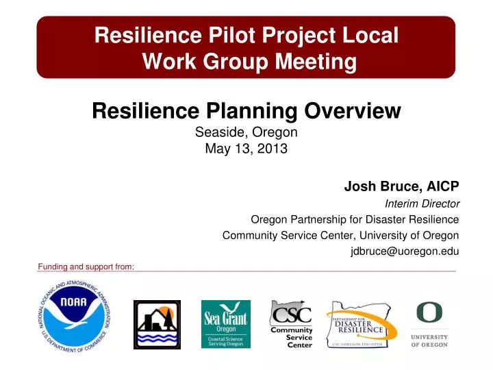 resilience pilot project local work group meeting