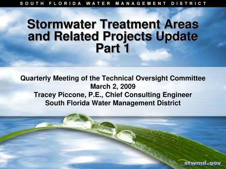 stormwater treatment areas and related projects update part 1