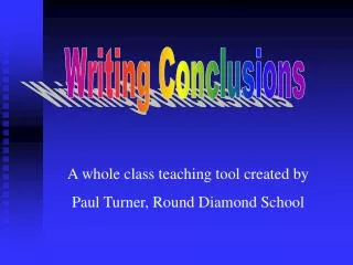 Writing Conclusions