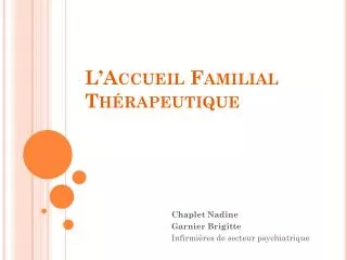 l accueil familial th rapeutique