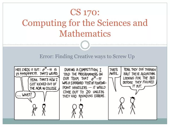 cs 170 computing for the sciences and mathematics
