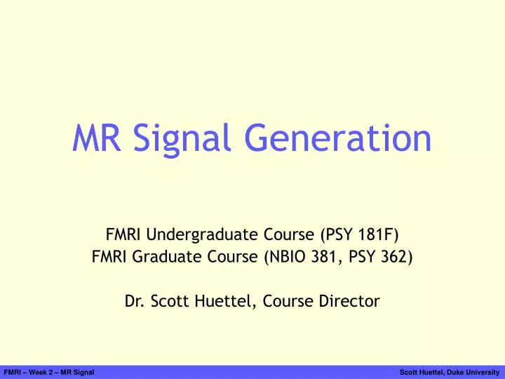 mr signal generation