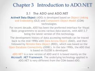 Chapter 3 Introduction to ADO.NET