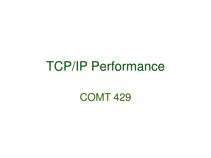 tcp ip performance