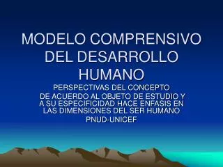 modelo comprensivo del desarrollo humano