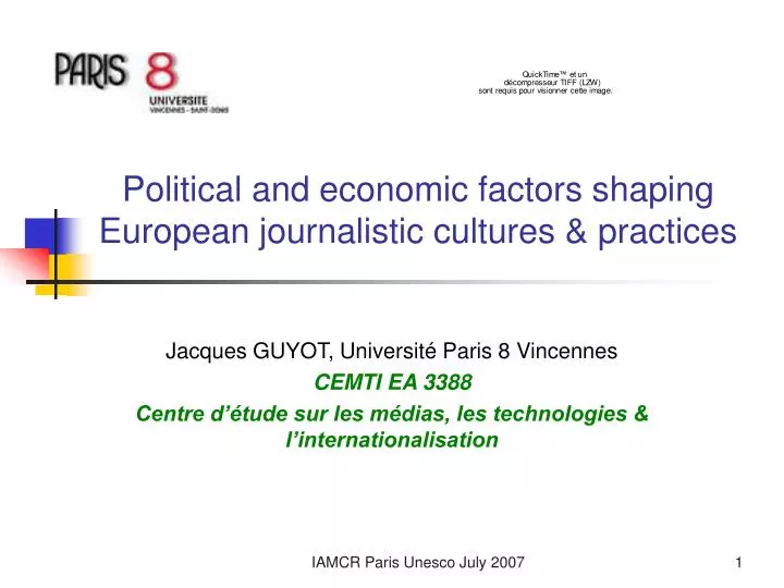 political and economic factors shaping european journalistic cultures practices
