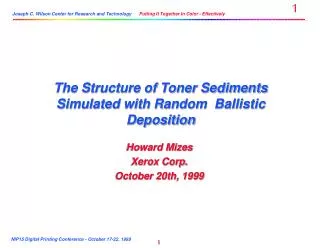 The Structure of Toner Sediments Simulated with Random Ballistic Deposition