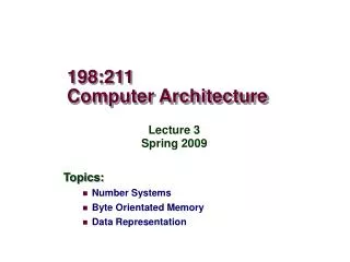 198:211 Computer Architecture