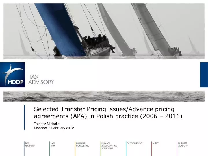 selected transfer pricing issues advance pricing agreements apa in polish practice 2006 2011
