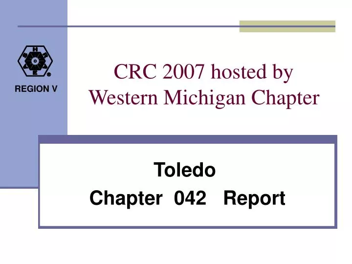 crc 2007 hosted by western michigan chapter