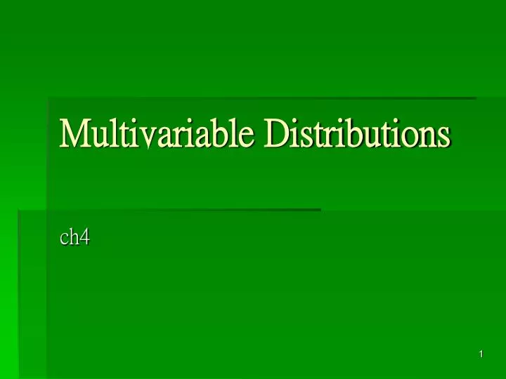 multivariable distributions