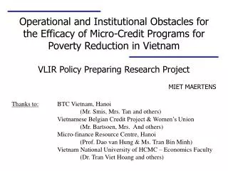 VLIR Policy Preparing Research Project