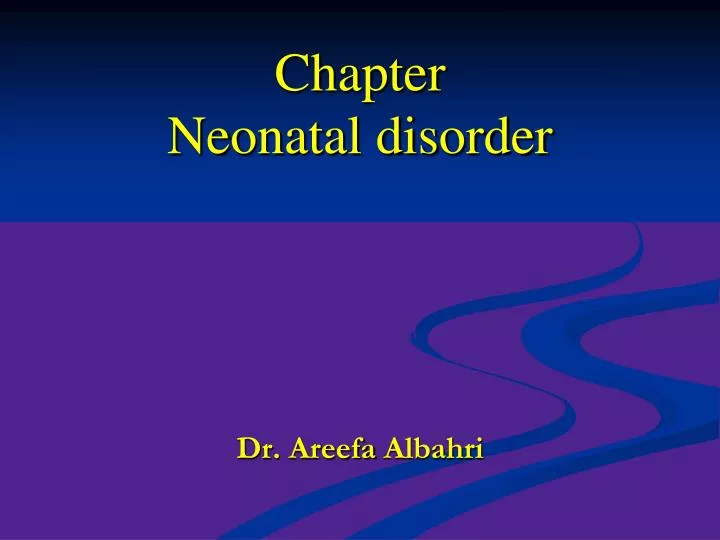 chapter neonatal disorder