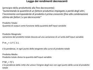 legge dei rendimenti decrescenti